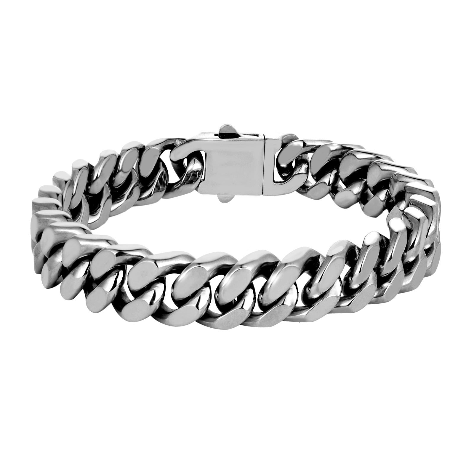 Simple Four-sided Grinding Men's Hip Hop Titanium Steel Bracelet