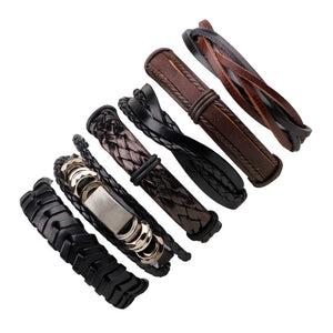 European And American Simple Vintage Weave Cattle Leather Bracelet