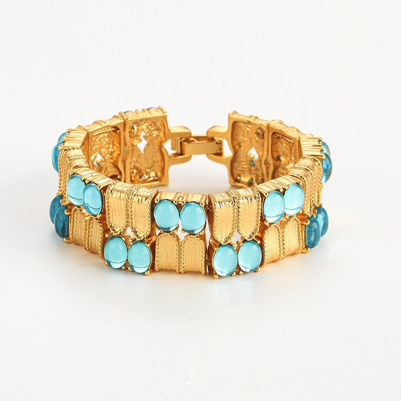 Bracelet Turquoise Vintage Distressed Colored Glaze