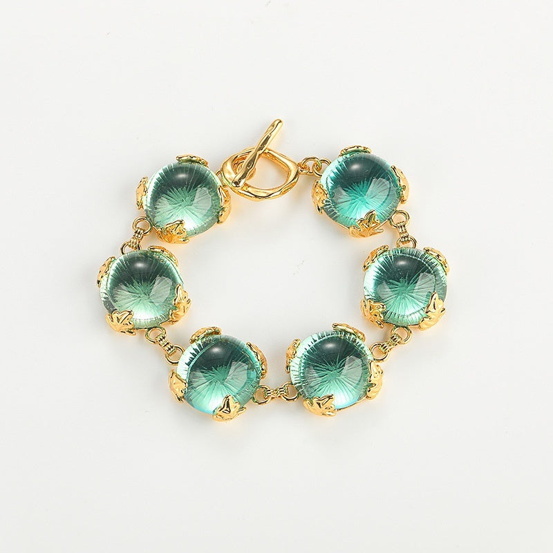 Bracelet Turquoise Vintage Distressed Colored Glaze