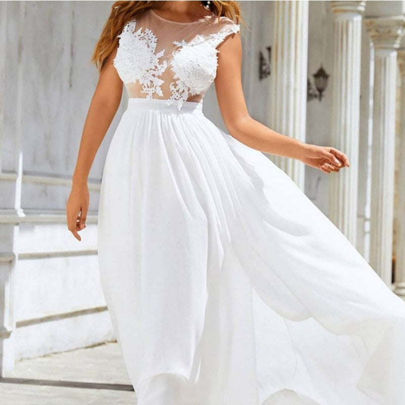 Chiffon Lace Trailing Wedding Large Swing Dress