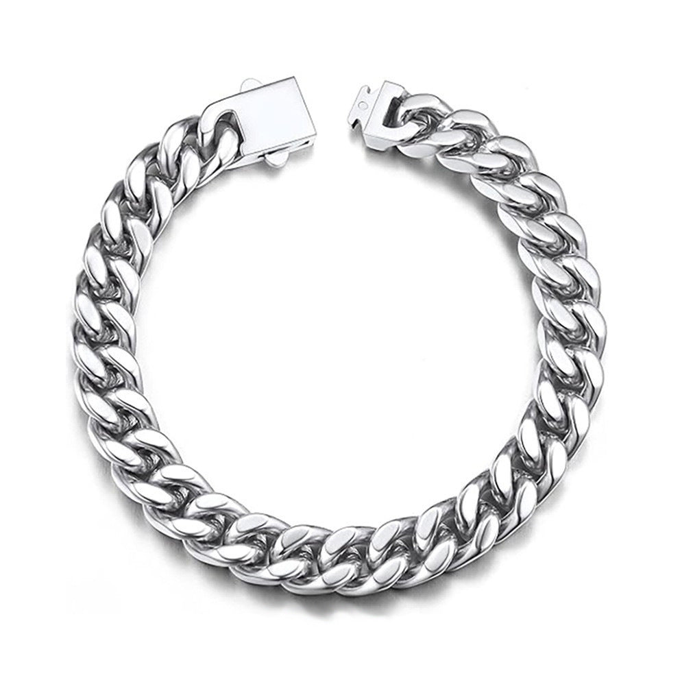 Simple Four-sided Grinding Men's Hip Hop Titanium Steel Bracelet