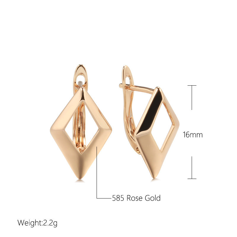 European And American Simple Elegance Retro Hollow Glossy Diamond Earrings